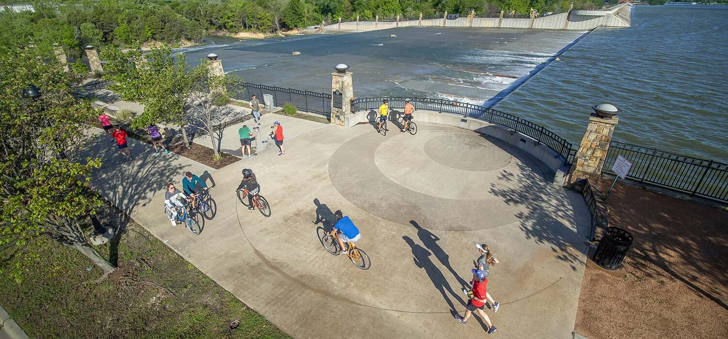 White Rock Lake Spillway trail aerial view